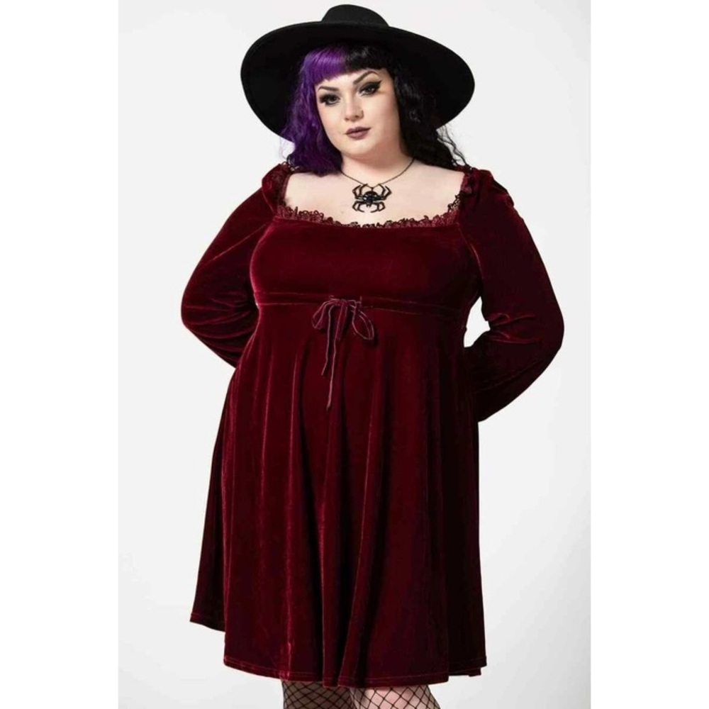 Killstar imperia red velvet dress - Picture 1 of 10